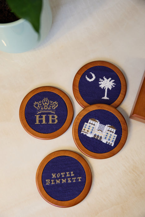 Hotel Bennett Embroidered Coaster Set