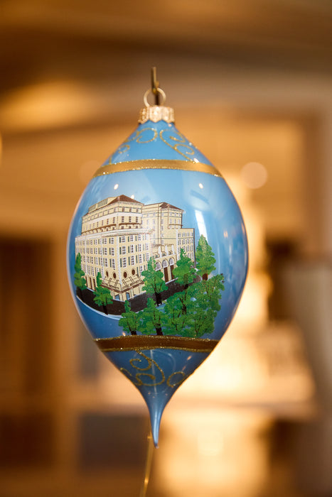 Hotel Bennett Blue Hand-Painted Christmas Ornament