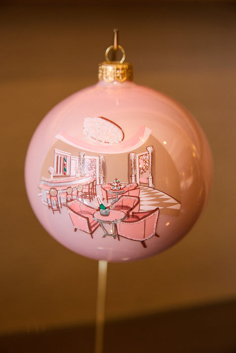 Camellias Pink Hand-Painted Christmas Ornament