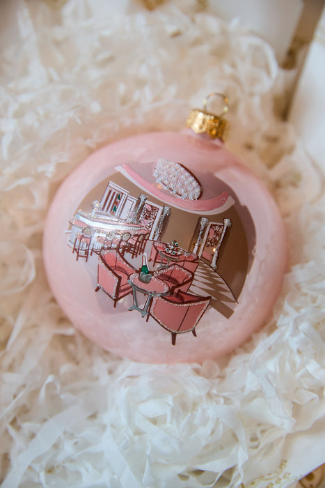 Camellias Pink Hand-Painted Christmas Ornament