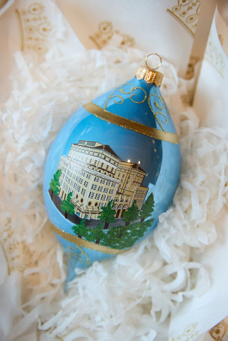 Hotel Bennett Blue Hand-Painted Christmas Ornament
