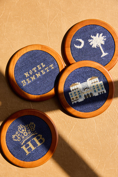 Hotel Bennett Embroidered Coaster Set